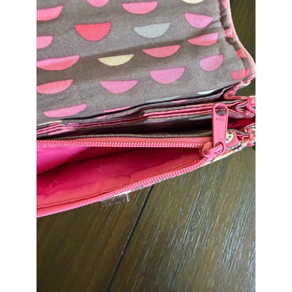 Vera Bradley All In One Wristlet Wallet Pink Floral Quilted Cotton Turn Lock - Picture 10 of 12